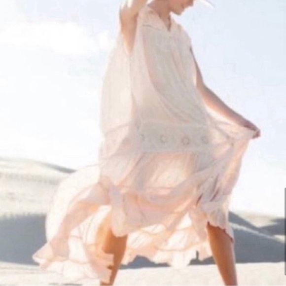 Free People Pretty Cozy Maxi Smock Dress Ecru maxi - Picture 16 of 16